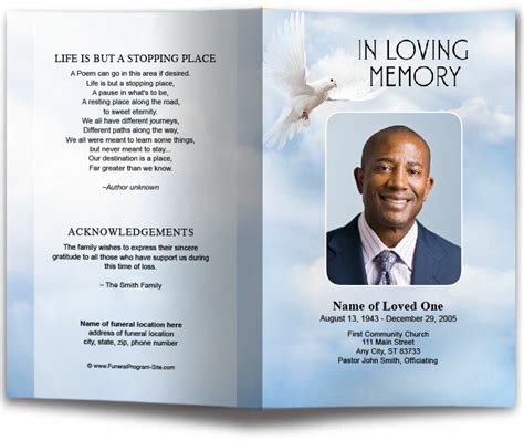 Funeral Program Template Photoshop