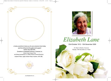 Funeral Program Template Word Download