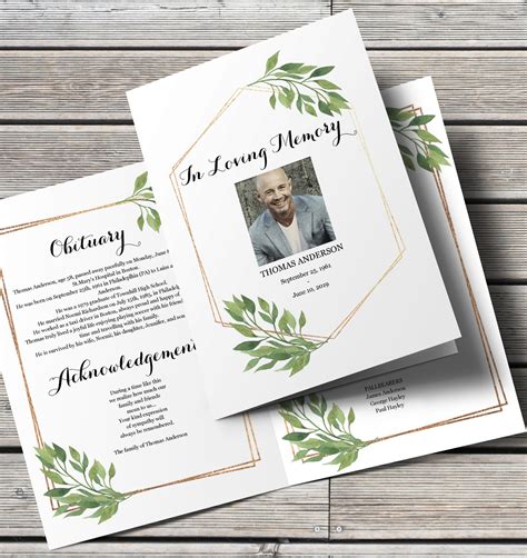 Funeral Program Templates Printable