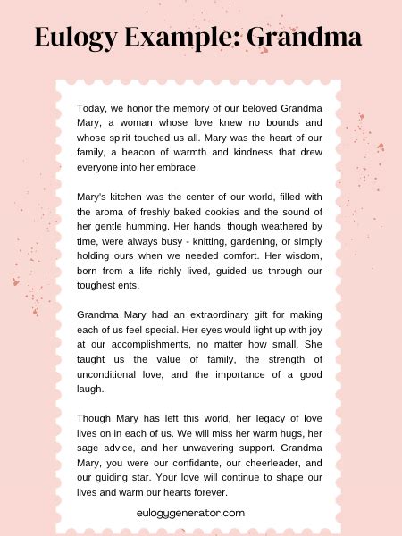 Funeral Speech Example Grandma In Spanish