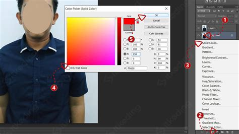 Fungsi lapisan, Adobe Photoshop untuk mengganti background