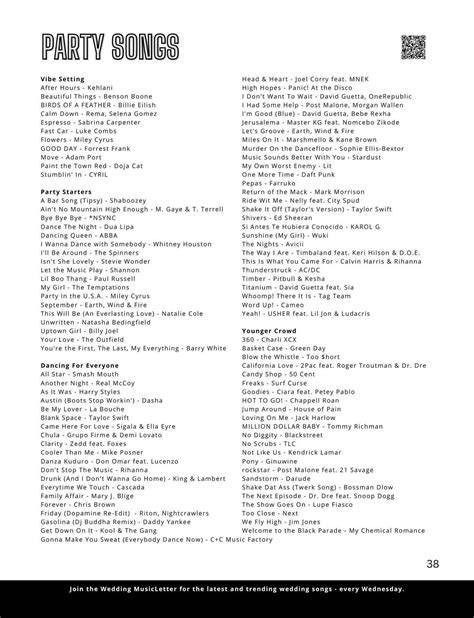 Funky Wedding Songs Table Breakdown