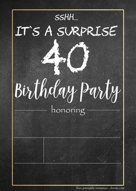 Funny 40th Birthday Invitation Templates Free