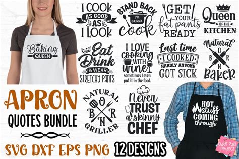 Download Funny Apron Bundle, Kitchen Quotes SVG Files DXF Files
