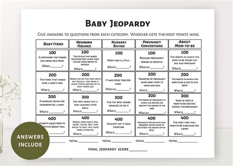 Funny Baby Jeopardy Questions