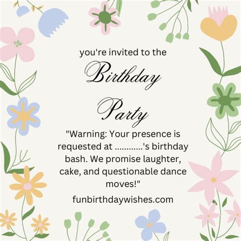 Funny Birthday Invitation Quotes