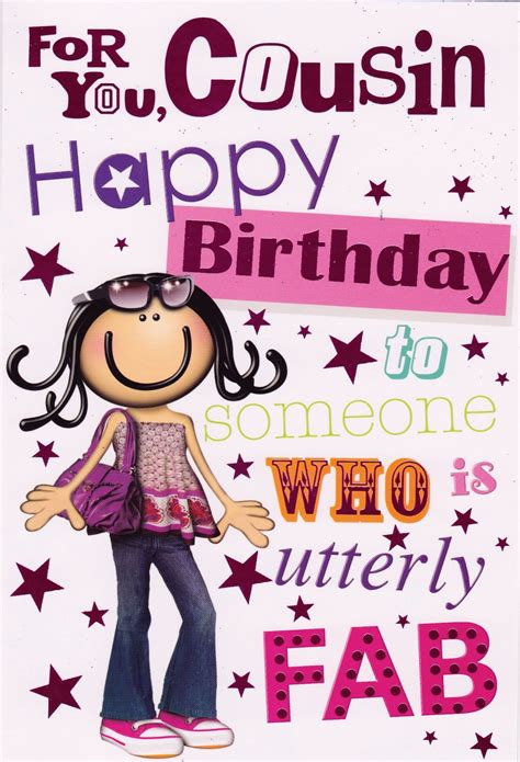 Female Cousin Happy Birthday Greeting Card Cards Love Kates