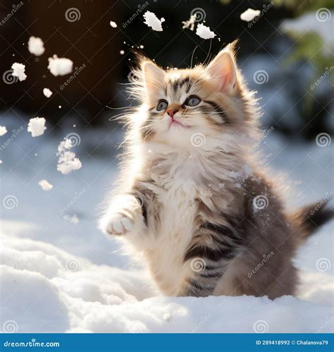 Funny Cat In Snow
