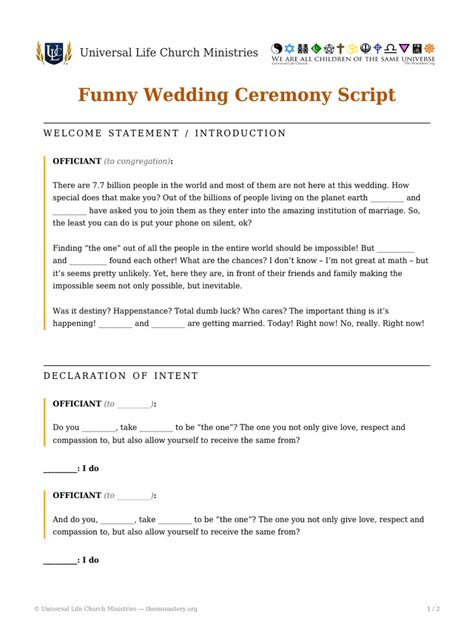 Love, Laughter and Happily Ever After: A Hilarious Wedding Ceremony Script to Make You LOL