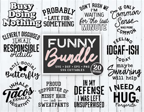 Download Funny Quote Bundle SVG, Cut Files Cut Files