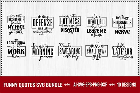 Download Funny Quotes SVG Bundle | 20 Designs Images