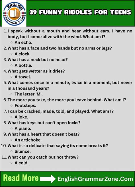 Funny Riddles For Teens