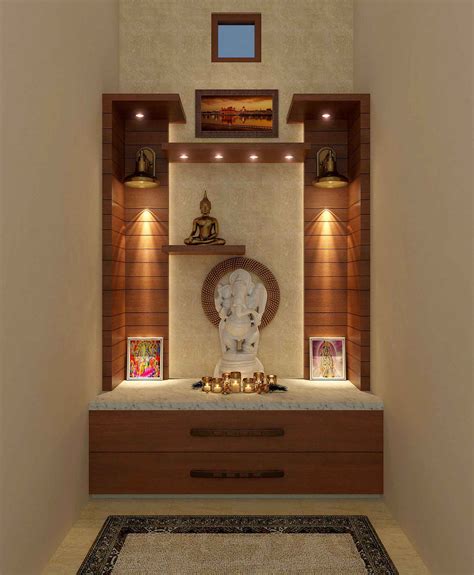 Furniture with Built-in Storage in a Small Prayer Room