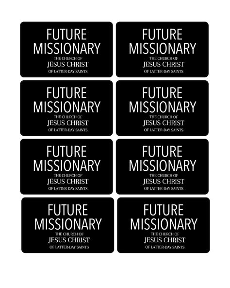 Future Missionary Name Tag Printable