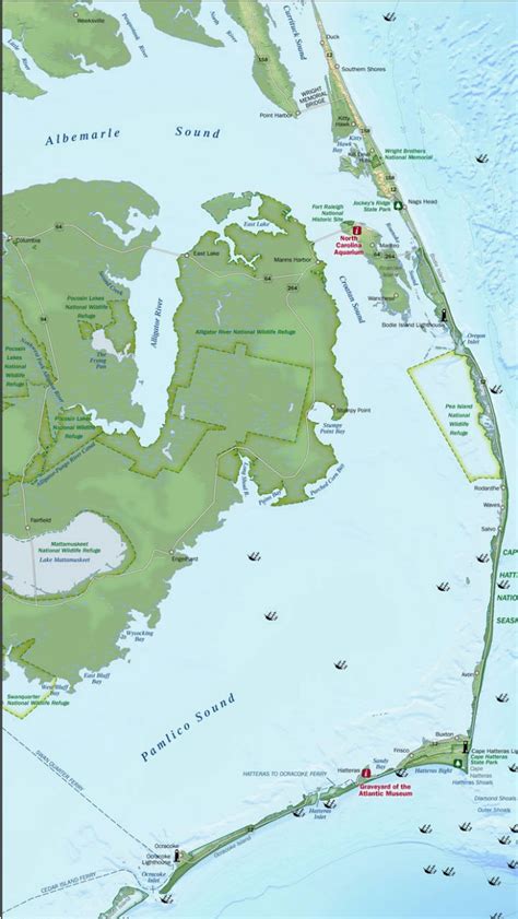 Map of the Outer Banks North Carolina