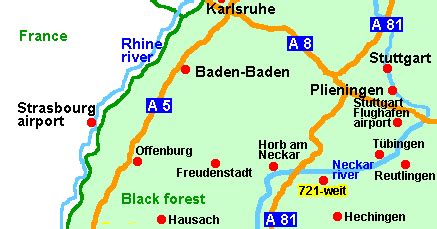Black Forest in Germany Map