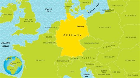 A map of Germany and surrounding countries