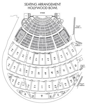 Map of Hollywood Bowl Seats