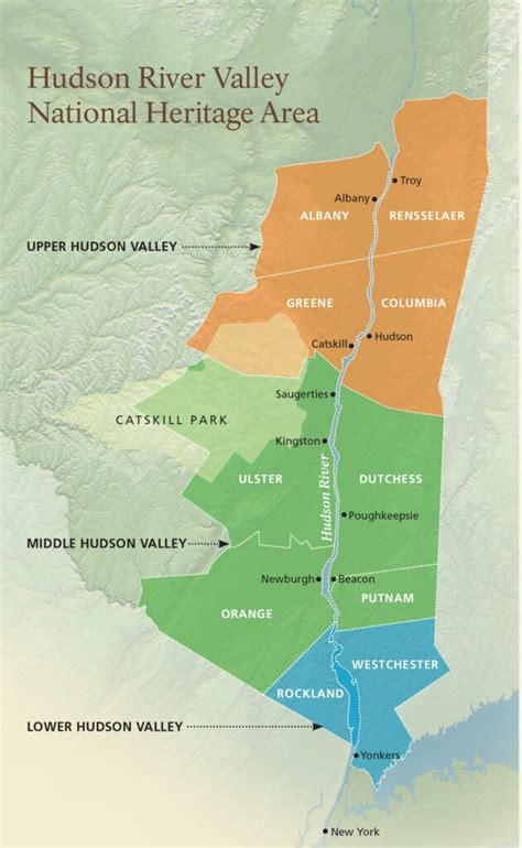 Map of Hudson Valley, New York