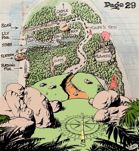 Map of the Island from Lord of the Flies