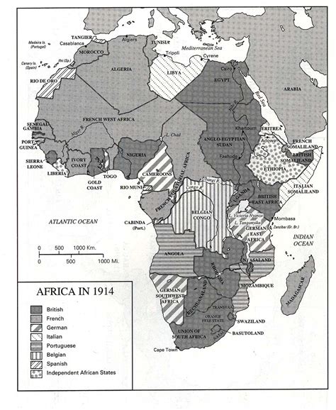 Map of Africa in 1914