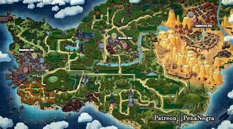 Map of All Pokémon Regions