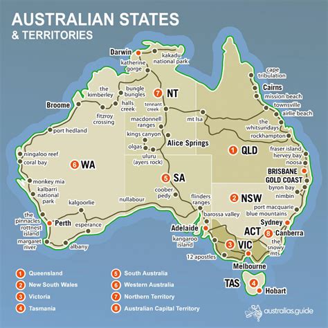 Map of Australia with states