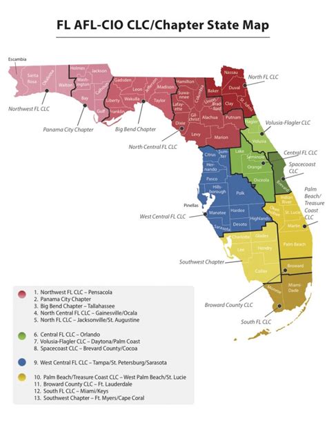 Map of Central Florida with Cities