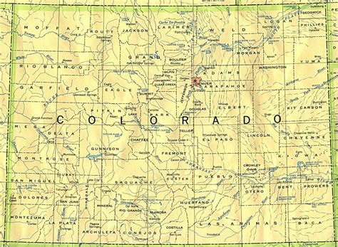 Map of Colorado with cities