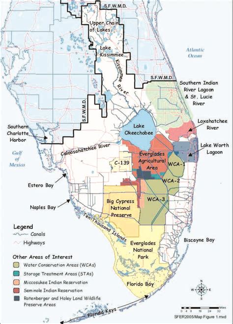 Map of Everglades in Florida