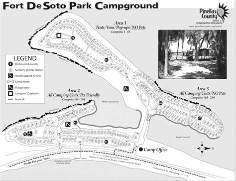 Map of Fort Desoto Campground