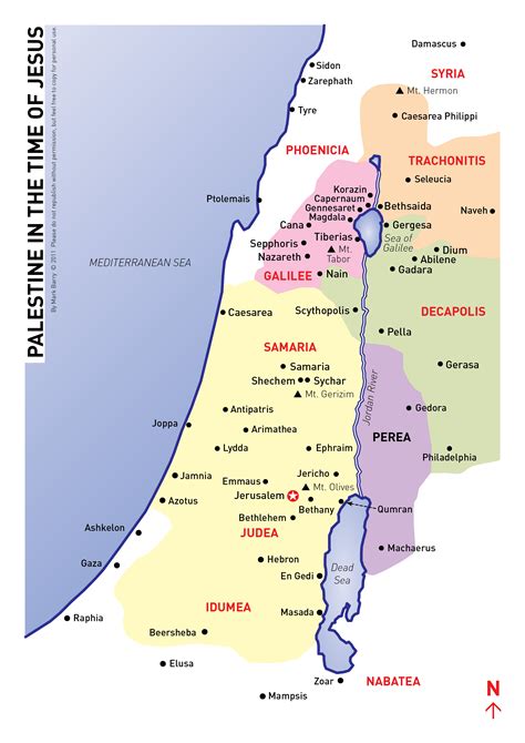 Map of Israel in Jesus time