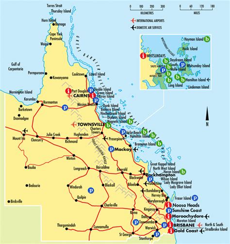 Map of Queensland in Australia