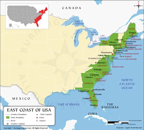 US East Coast Map