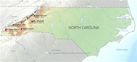 Mountain Map in North Carolina