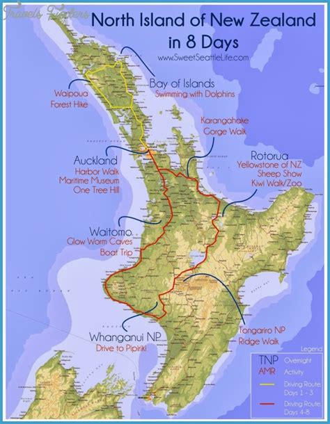 Map of North Island New Zealand