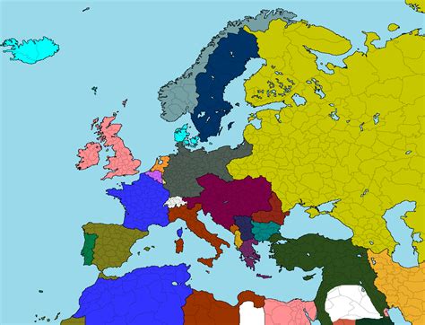 A map of Europe before World War I