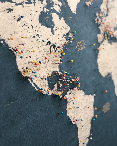 Push Pin Map Of The World