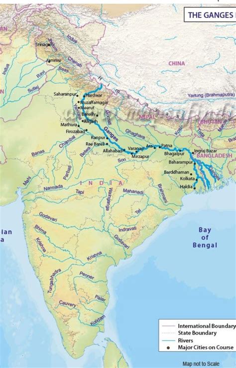 Image of a map with the river of India