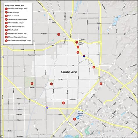 Map of Santa Ana, California