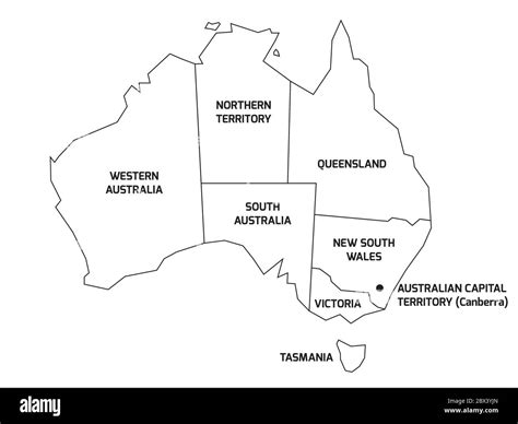 Map of Australia with its states