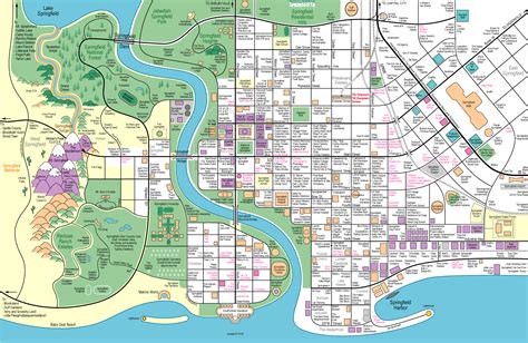 The Simpsons Map Of Springfield