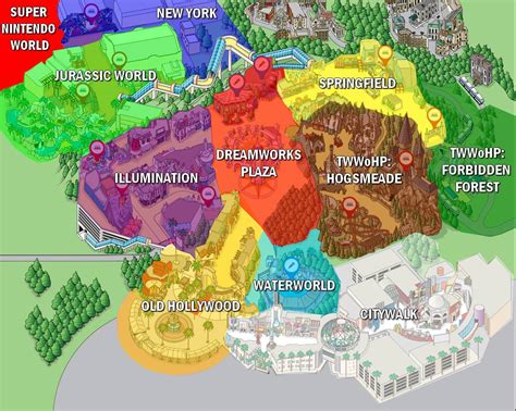 Universal Studios Hollywood Map 2021