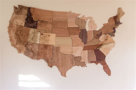 Wood Map Of United States