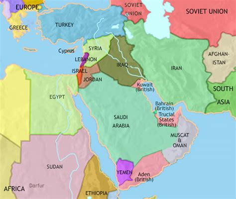 World Map of Middle East