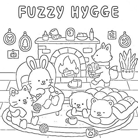 Fuzzy Hygge Coloring Pages