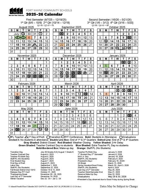 Fwcs Calendar 2022-23