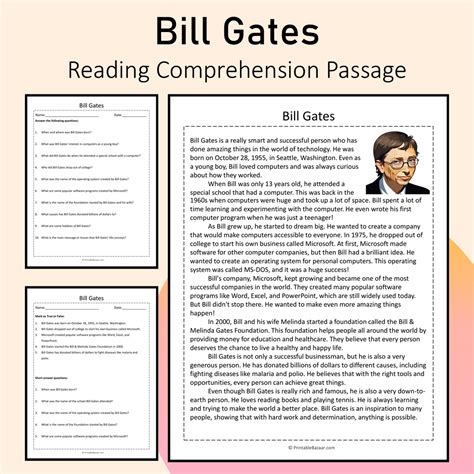 Gates Reading Assessment Printable