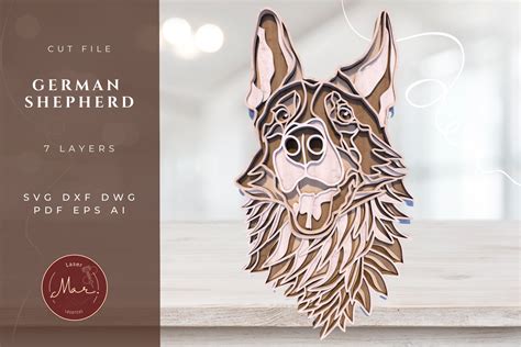 Download GERMAN SHEPHERD 3D Multilayer SVG Laser