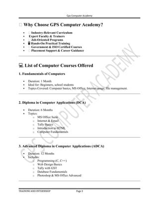 GPS Courses Curriculum